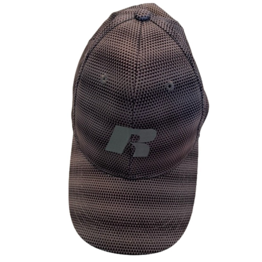 RUSSELL ATHLETIC Performance Baseball Hat Mens S/M Grey Textured Running Cap